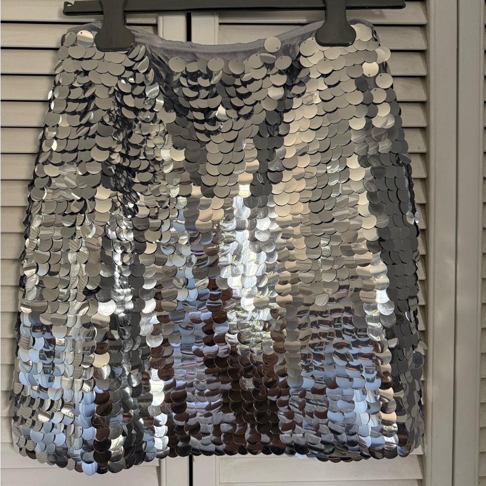 Silver disc miniskirt